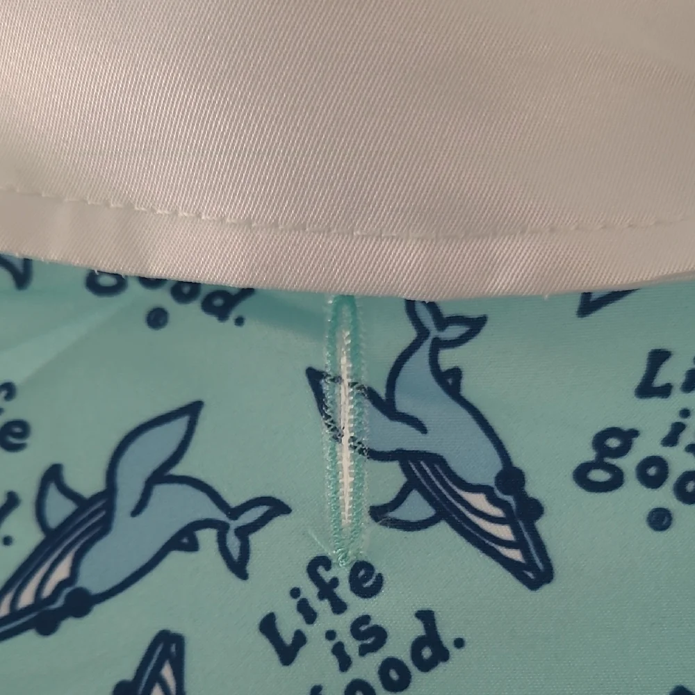 Life is Good Aqua Dog Button-Up‎ Shirt Large New w/ Tag
